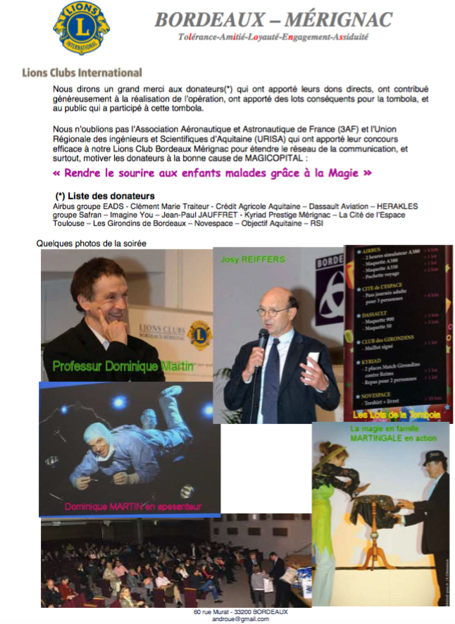 Magikhopital soiree lions club 18 avril 20132