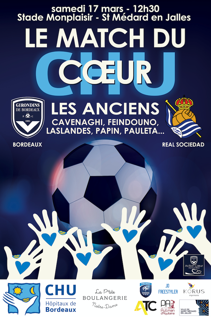 match du coeur FCGB real sociedad solidarite association enfants malades chu bordeaux magik hopital 2